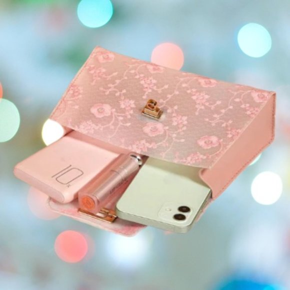 Floral Embroidered Lock Chain Bag Satchel Bag - Picture 3 of 4